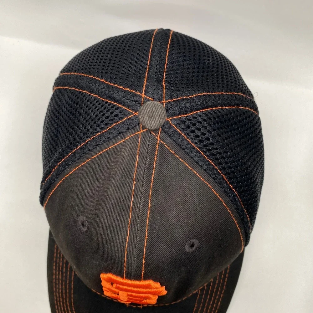SF GIANTS New Era 39THIRTY Hat Mens M/L Black Orange Mesh Stretch Fit MLB Cap